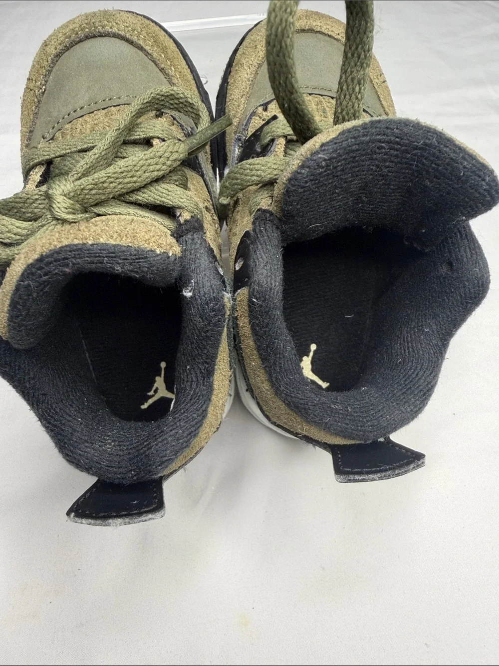 Nike Kids Olive and Black Suede High-Top Sneakers